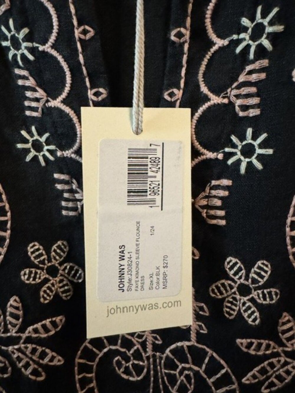 Black Johnny Was Embroidered Dress - Picture 3 of 6